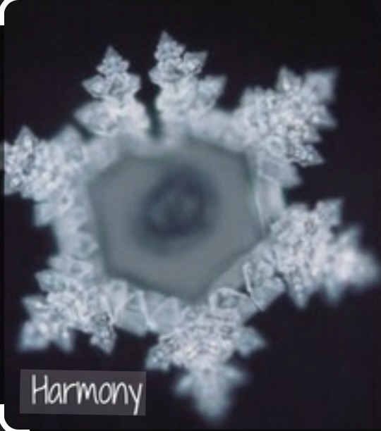 Emoto-experiment: waterkristal na het woord ‘Harmony’